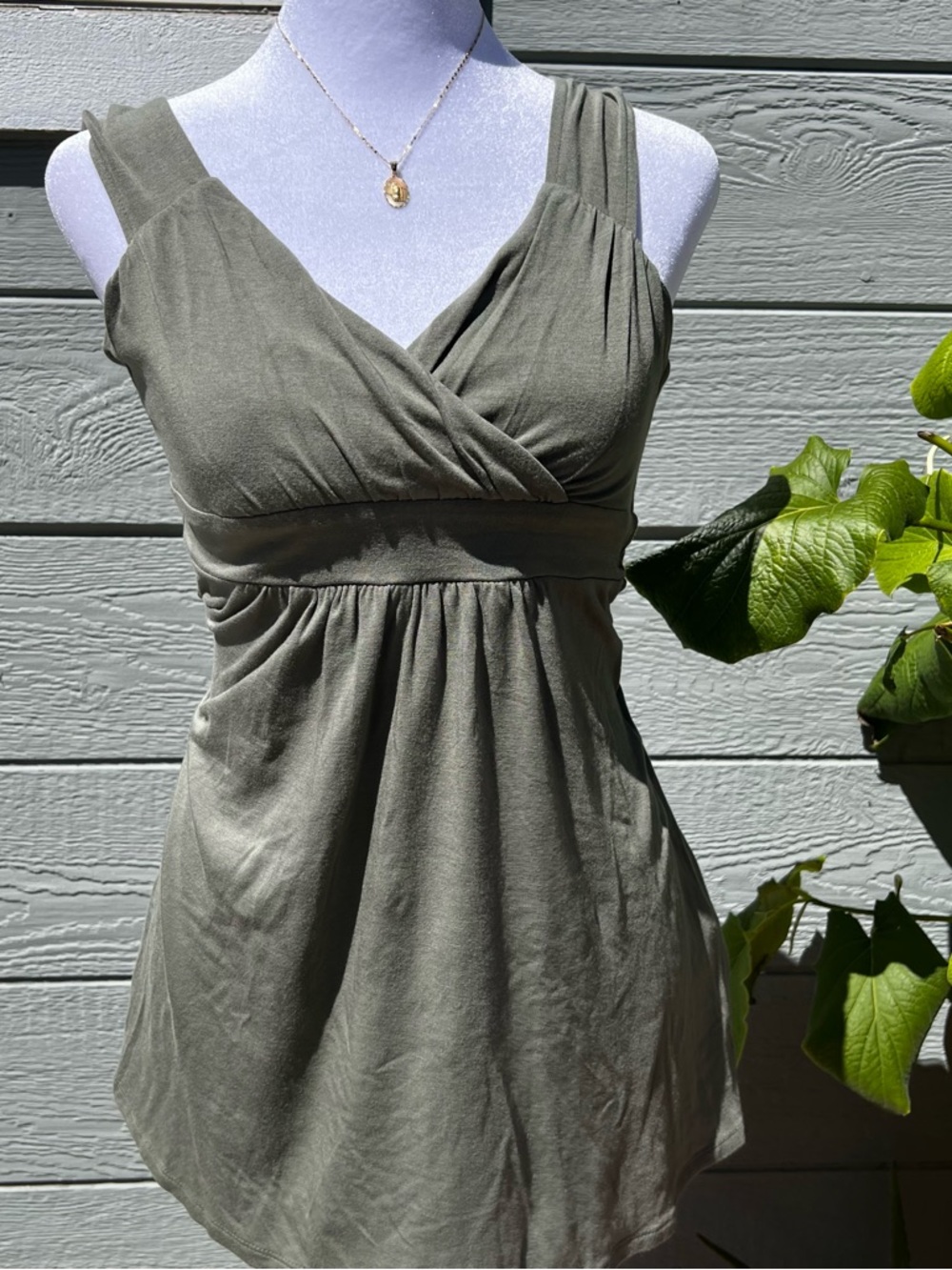 Michael Kors Olive Wrap-Front Dress with Wide Straps